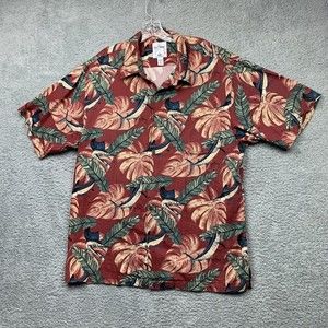 Guy Harvey Shirt Mens XL Hawaiian Tropical Fishing Camp Button Up Pocket
